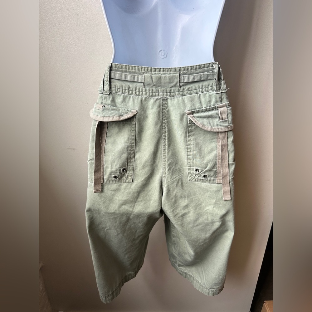 The Limited Vintage Y2K Drew Fit Low Rise Cargo Bermuda Shorts Sage Green S 10 - Picture 9 of 12